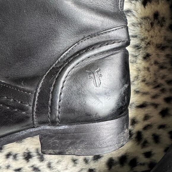 Frye Boots Melissa Trapunto Black Riding Equestrian Leather Pull On Size 7.5 B - Picture 8 of 13